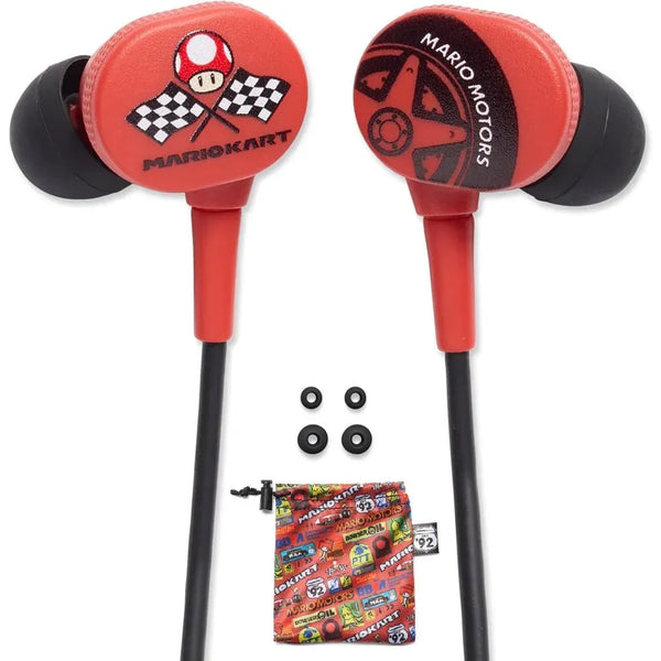 PowerA Earbuds for Nintendo Switch Mario Kart Motors Bag Wired Earphones NSHS0399-01 - SuperOffice