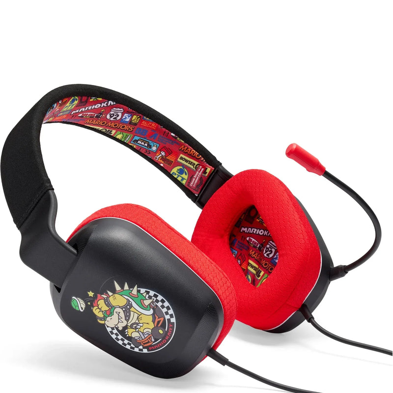 PowerA Wired Stereo Headset Headphones Nintendo Switch Mario Kart Rivals Black Red NSHS0398-01 - SuperOffice