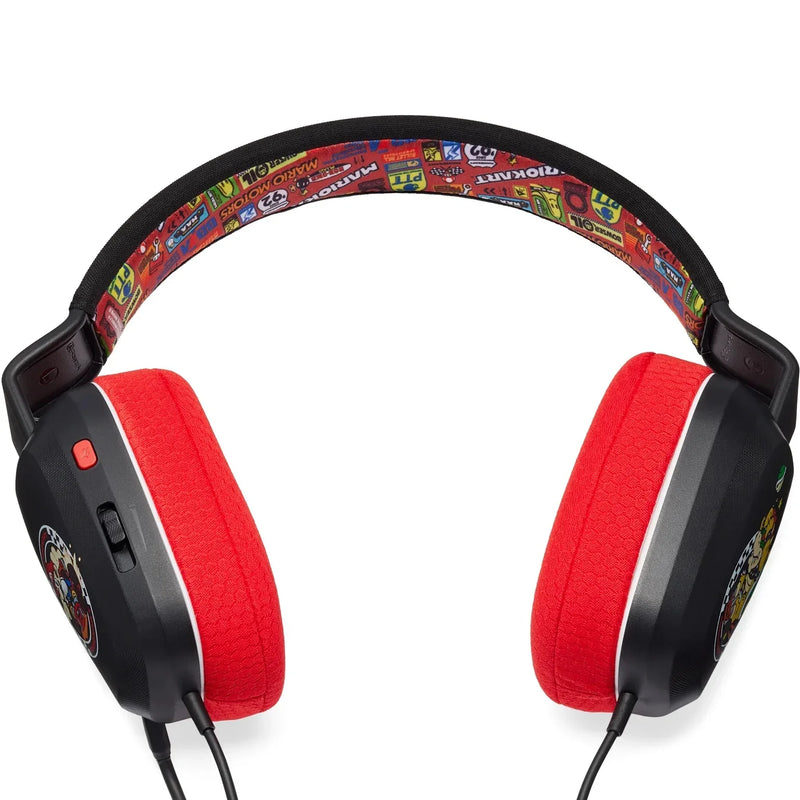 PowerA Wired Stereo Headset Headphones Nintendo Switch Mario Kart Rivals Black Red NSHS0398-01 - SuperOffice