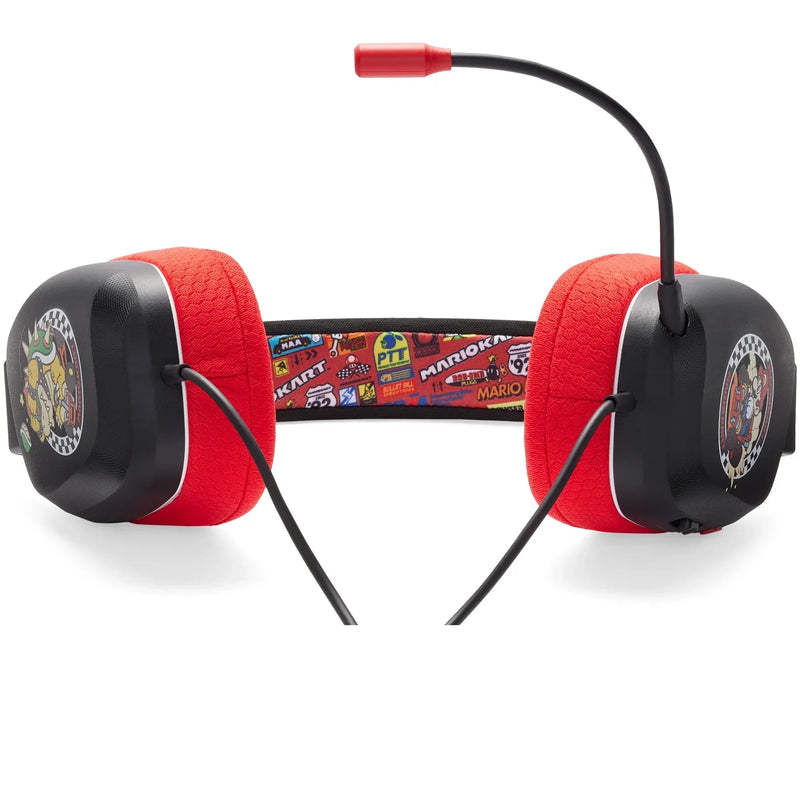 PowerA Wired Stereo Headset Headphones Nintendo Switch Mario Kart Rivals Black Red NSHS0398-01 - SuperOffice