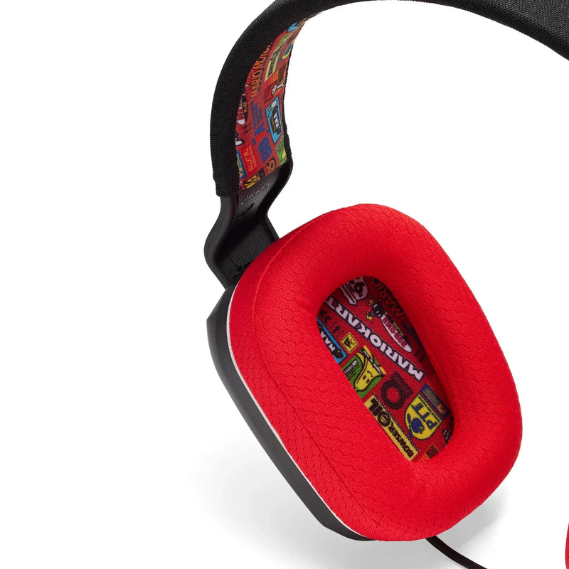 PowerA Wired Stereo Headset Headphones Nintendo Switch Mario Kart Rivals Black Red NSHS0398-01 - SuperOffice