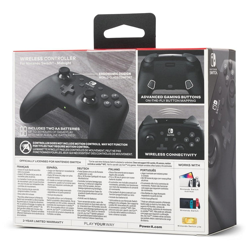 PowerA Wireless Controller for Nintendo Switch Midnight Black NSGP0009-01 - SuperOffice