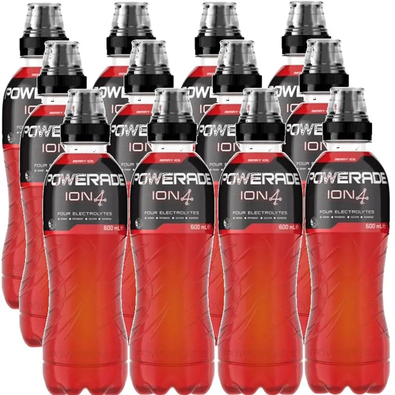 Powerade Berry Ice ION4 Sports Drink Electrolytes 600ml Pack 12 Carton Bulk 477320 (Berry Ice) - SuperOffice