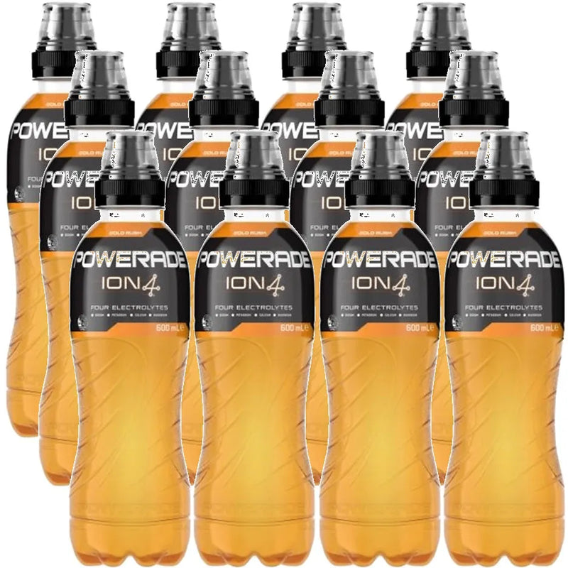 Powerade Gold Rush Wallaby ION4 Sports Drink Electrolytes 600ml Pack 12 Carton Bulk 477354 (Gold) - SuperOffice