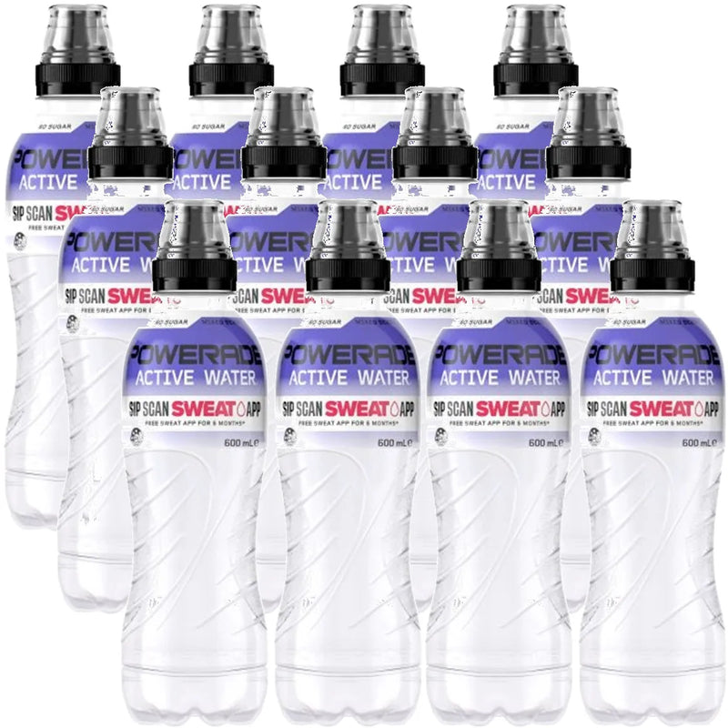 Powerade Mixed Berry Active Water Sports Drink Electrolytes 600ml Pack 12 Carton Bulk 374506 (Mixed Berry Water) - SuperOffice