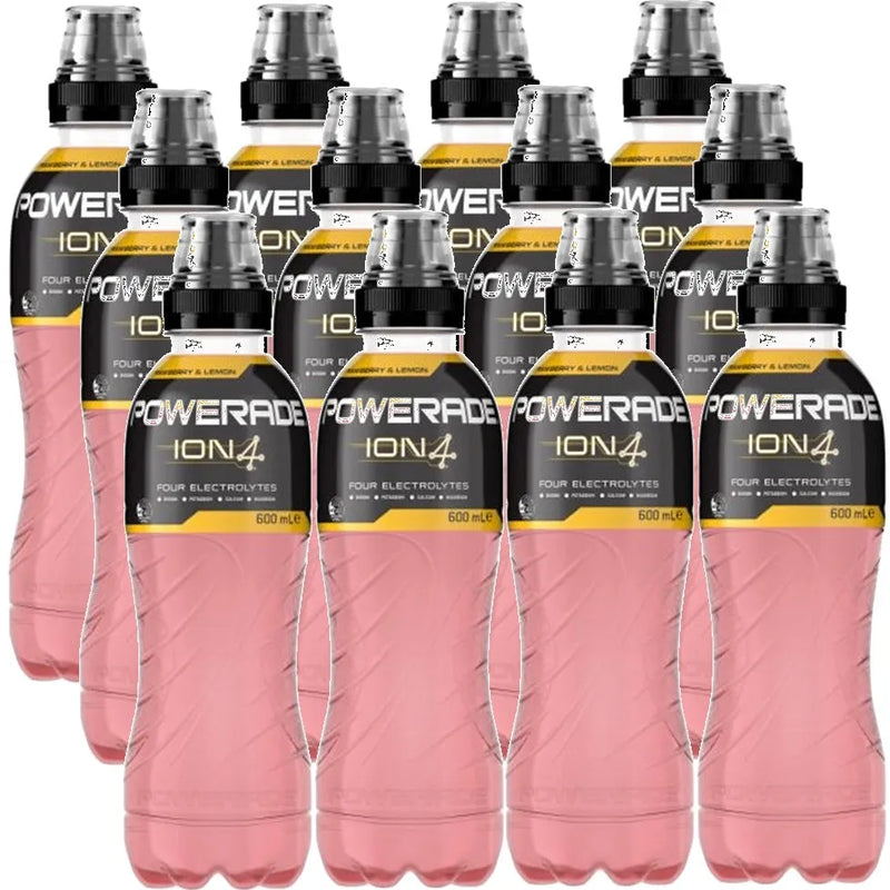 Powerade Strawberry & Lemon ION4 Sports Drink Electrolytes 600ml Pack 12 Carton Bulk 678748 (Strawberry & Lemon) - SuperOffice