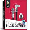 Powerwave 2M USB-C LED Charging Cable Adjustable Head & USB-A Adapter Nintendo Switch 2 169411 - SuperOffice