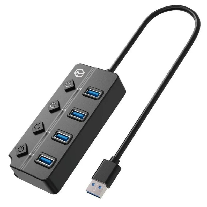 Powerwave 4 Port USB 3.0 Hub Black 166595 - SuperOffice
