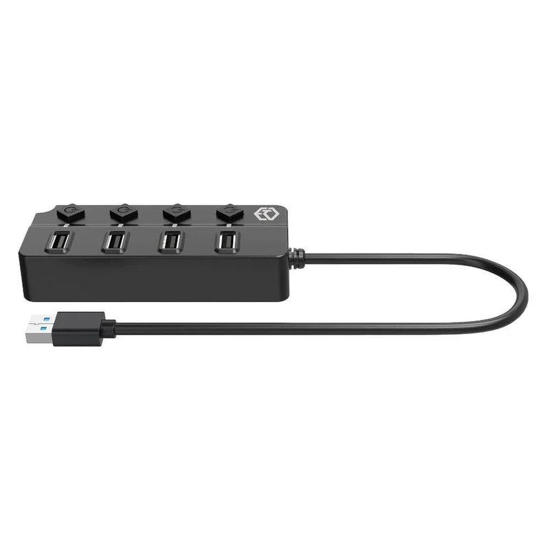 Powerwave 4 Port USB 3.0 Hub Black 166595 - SuperOffice