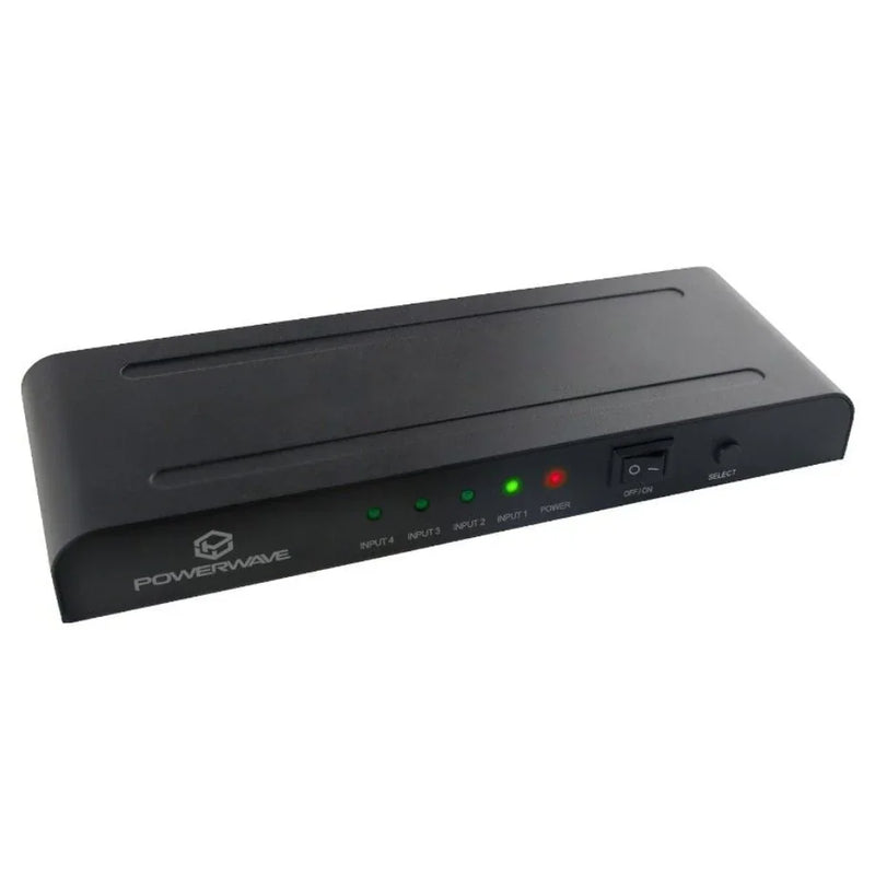 Powerwave HDMI 4K 2.0 4 Port Switch Black 166596 - SuperOffice