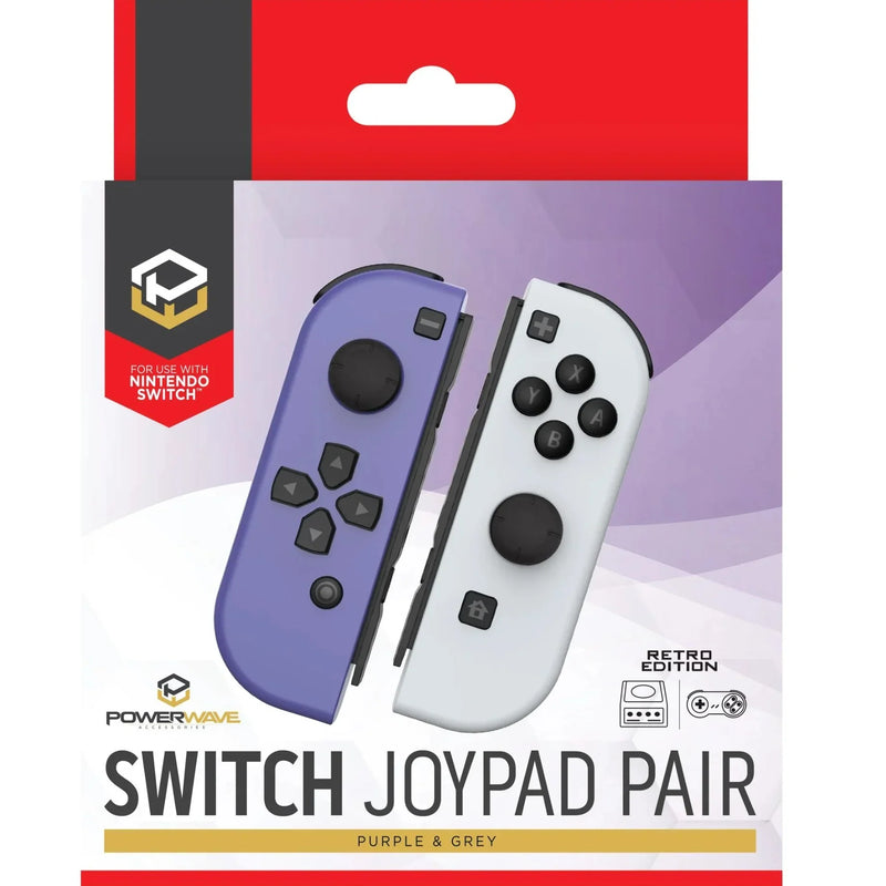 Powerwave Nintendo Switch Retro Joypad Controllers Pair Purple & Grey 163393 - SuperOffice