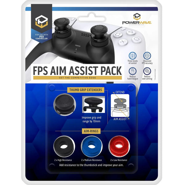 Powerwave PS5 FPS Aim Assist Rings Thumb Grip Extenders Pack Playstation 5 155259 - SuperOffice