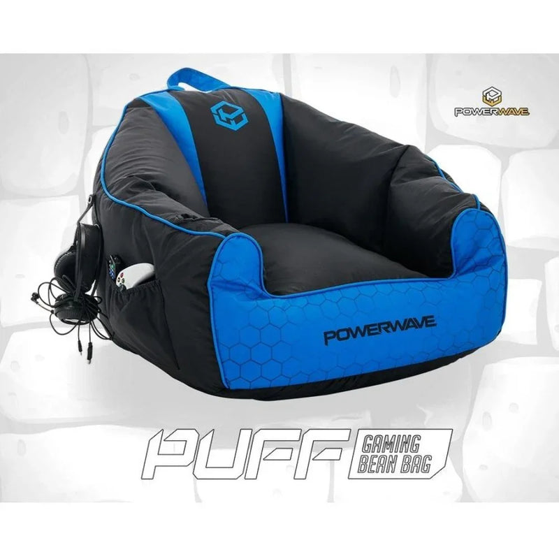 Powerwave PUFF Gaming Bean Bag Chair Blue 165692 - SuperOffice