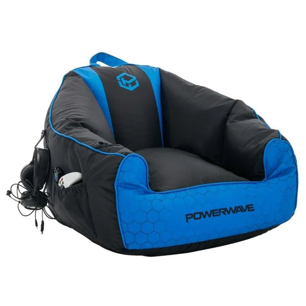 Powerwave PUFF Gaming Bean Bag Chair Blue 165692 - SuperOffice