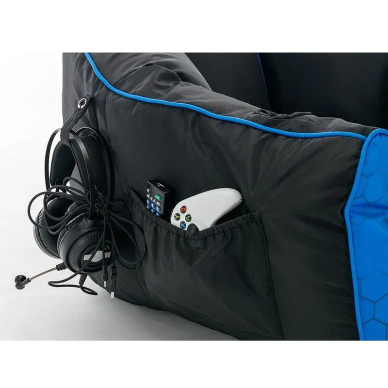 Powerwave PUFF Gaming Bean Bag Chair Blue 165692 - SuperOffice