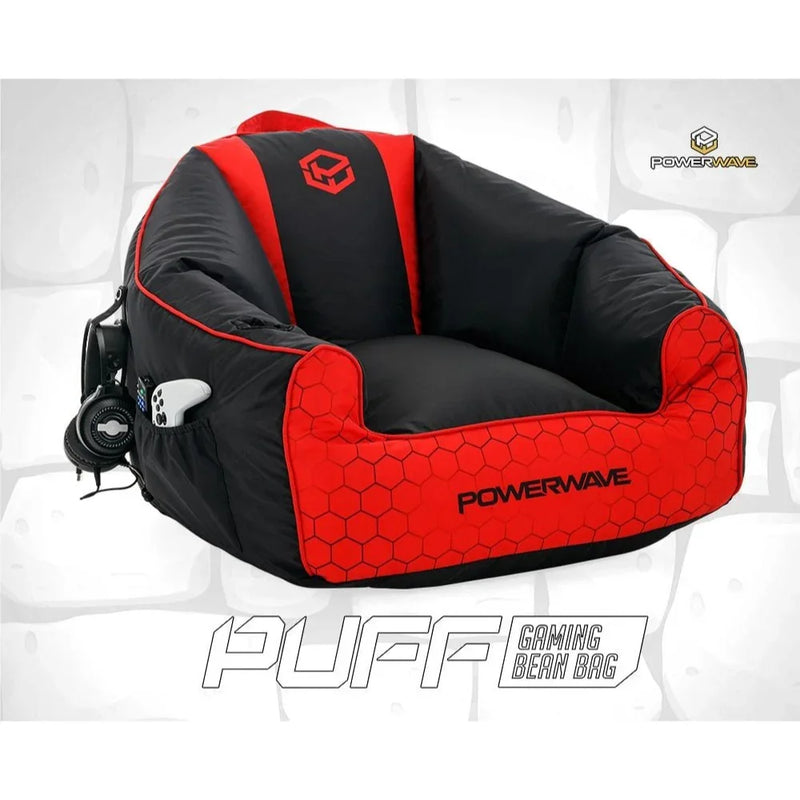 Powerwave PUFF Gaming Bean Bag Chair Red 165691 - SuperOffice