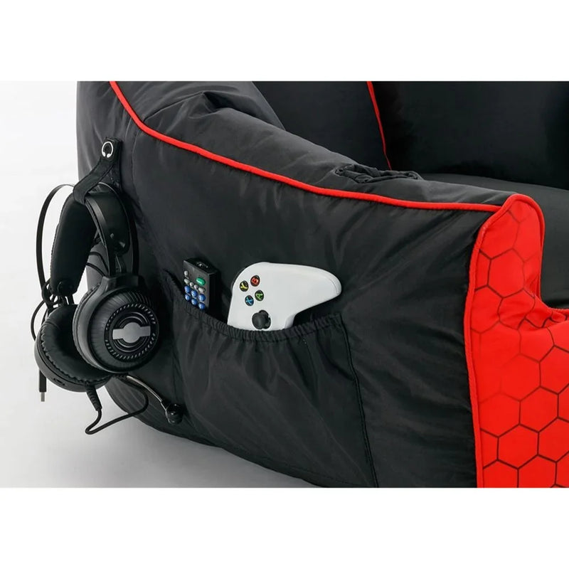 Powerwave PUFF Gaming Bean Bag Chair Red 165691 - SuperOffice