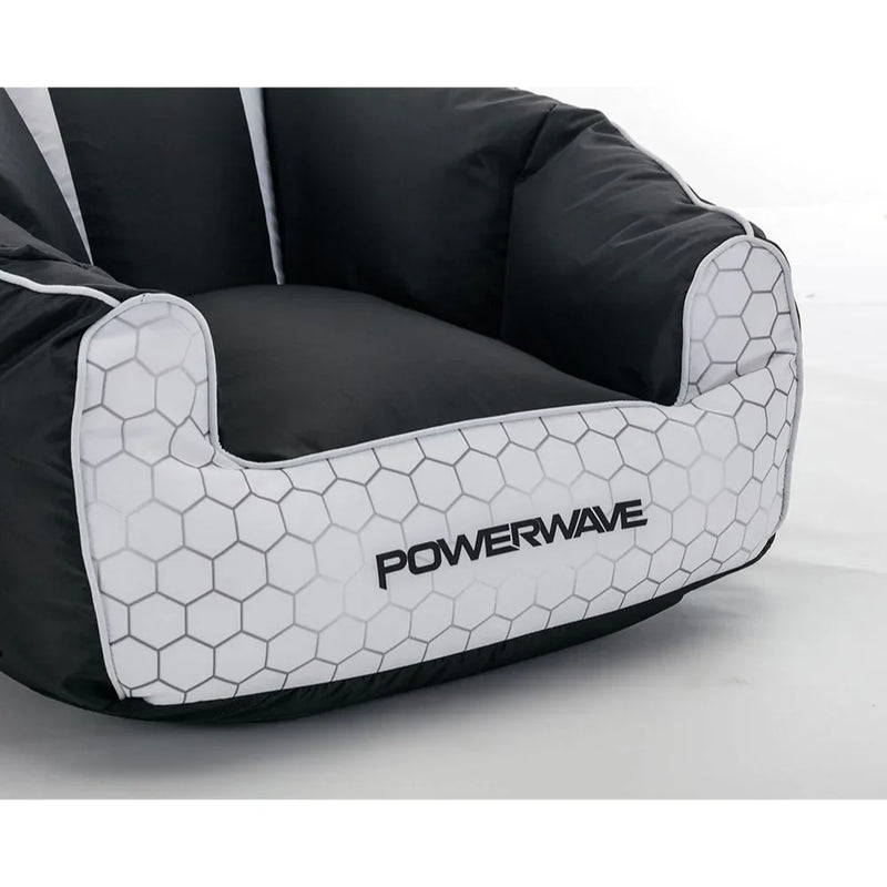 Powerwave PUFF Gaming Bean Bag Chair White 165693 - SuperOffice
