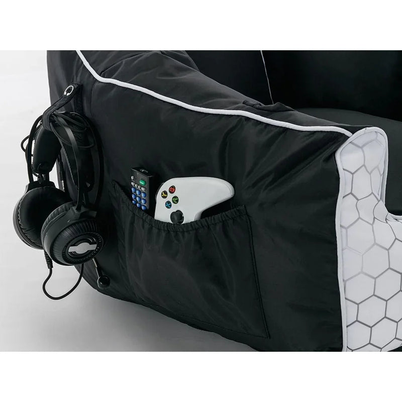 Powerwave PUFF Gaming Bean Bag Chair White 165693 - SuperOffice