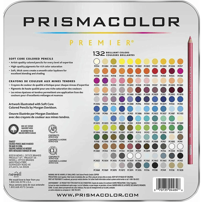 Prismacolor 132 Premier Colour Pencils Tin Set Soft Core PC1132 - SuperOffice