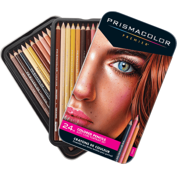 Prismacolor 24 Premier Portrait Colour Pencils Tin Skin Tones PC25085 - SuperOffice