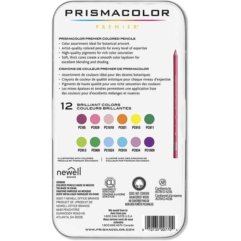 Prismacolor Premier 12 Botanical Garden Flowers Coloured Pencils Tin Set PC2023752 - SuperOffice