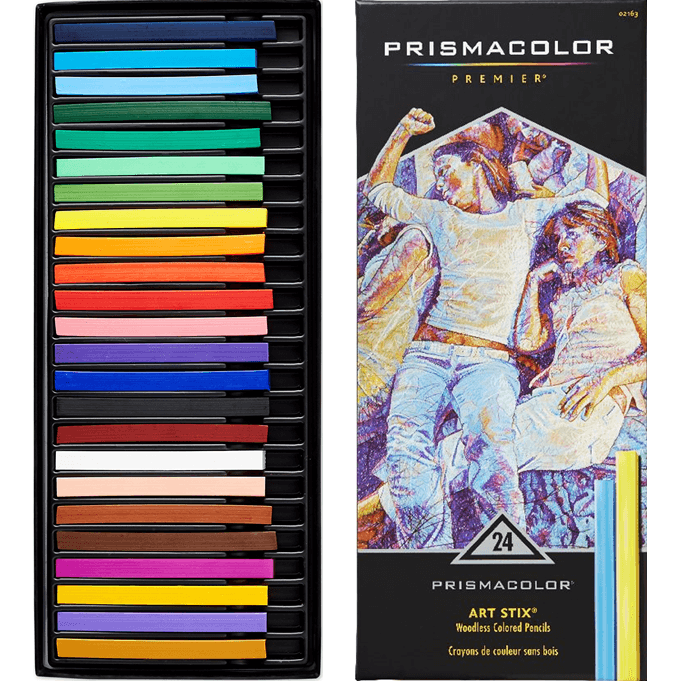 Prismacolor Premier 24 Art Stix Woodless Coloured Pencils Core Pack Sticks AS2163 - SuperOffice