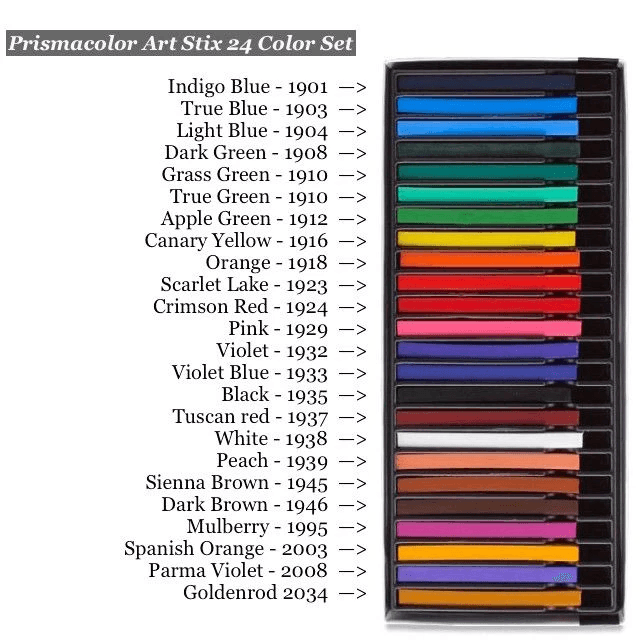 Prismacolor Premier 24 Art Stix Woodless Coloured Pencils Core Pack Sticks AS2163 - SuperOffice