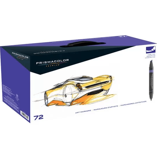 Prismacolor Premier Double Sided Art Markers Brush Chisel Tip Dual End 72 Pack BP72S - SuperOffice