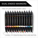 Prismacolor Premier Double Sided Mid Tones Art Markers Brush Chisel Tip Dual End 12 Pack PM2173308 - SuperOffice