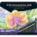 Prismacolor Premier Double Sided Pastel Art Markers Brush Chisel Tip Dual End 12 Pack PM2173306 - SuperOffice