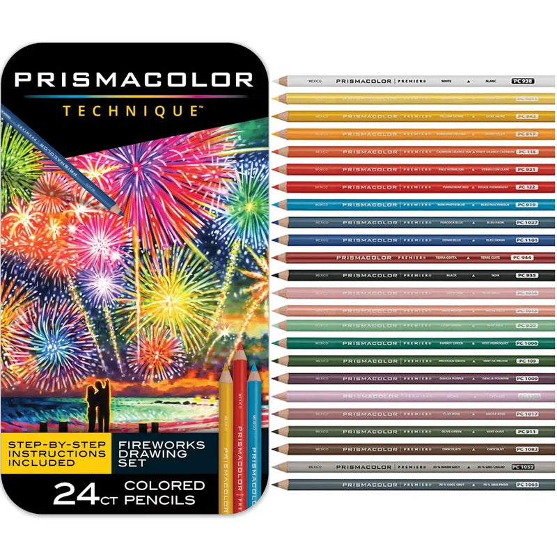 Prismacolor Technique Fireworks Drawing Coloured Pencils 24 Tin Set 2209368 - SuperOffice