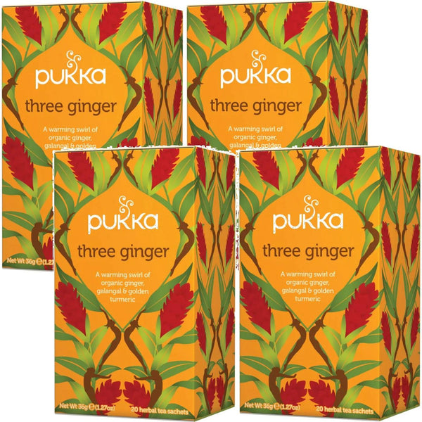 Pukka Tea Three Ginger 20 Teabags 4 Pack 05065000523428 - SuperOffice