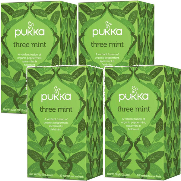 Pukka Tea Three Mint 20 Teabags 4 Pack 05065000523435 - SuperOffice
