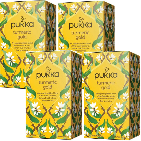Pukka Tea Turmeric Gold 20 Teabags 4 Pack 45060229014557 - SuperOffice