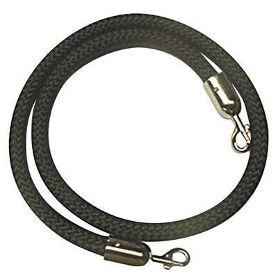 Q Nylon Rope 25Mm Chrome Snap Ends 1.5M Black ROPEC1 - SuperOffice
