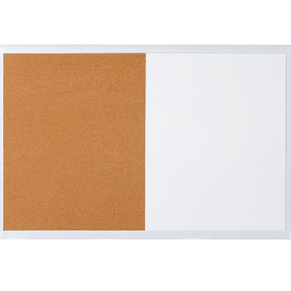 Quartet Basics Combination Cork Whiteboard Board 600x900mm White Frame QTMHOC0906 - SuperOffice