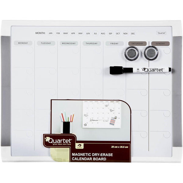 Quartet Basics Monthly Planner WhiteBoard Calendar 280x360mm White Frame QT79560 - SuperOffice