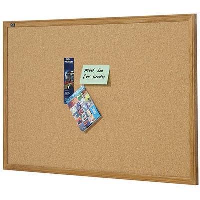 Quartet Corkboard Oak Frame 600 X 450Mm QT301 - SuperOffice