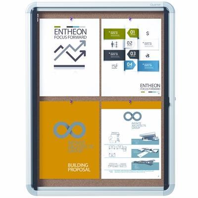 Quartet Enclosed Cork Bulletin Board 533 X 686Mm QTEIHC2721 - SuperOffice