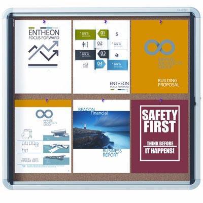 Quartet Enclosed Cork Bulletin Board 762 X 686Mm QTEIHC2730 - SuperOffice