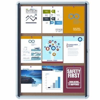 Quartet Enclosed Cork Bulletin Board 762 X 990Mm QTEIHC3930 - SuperOffice