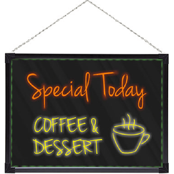 Quartet LED Writing Board Hanging Sign Display 450x600mm Cafe Restaurant SHop QTLED46 - SuperOffice