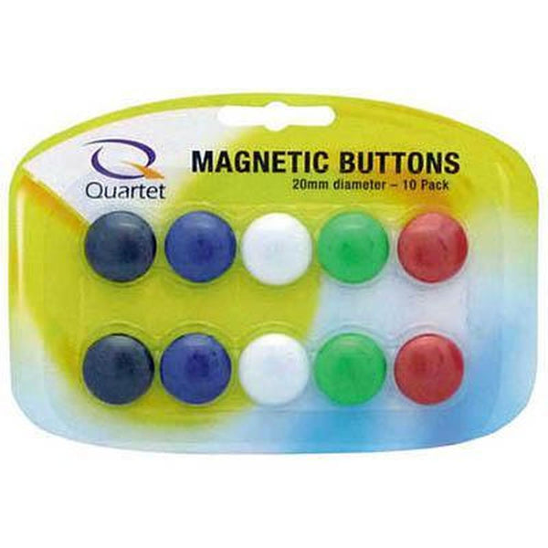 Quartet Magnetic Buttons 20Mm Assorted Pack 10 QTTMB20ASSTD - SuperOffice