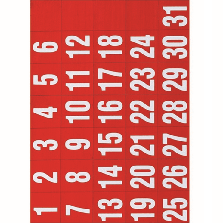 Quartet Magnetic Dates Blocks Red For Whiteboards Pack 31 QTMD31 - SuperOffice