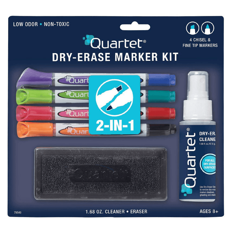 Quartet Marker + Cleaner Kit Whiteboard Dry-Erase Boards QT79549 - SuperOffice
