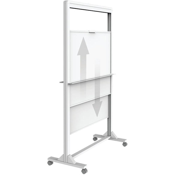 Quartet Motion Magnetic Mobile Dry Erase Easel Dual Track Aluminium Frame 1000 X 1727Mm White ECM4068DT - SuperOffice