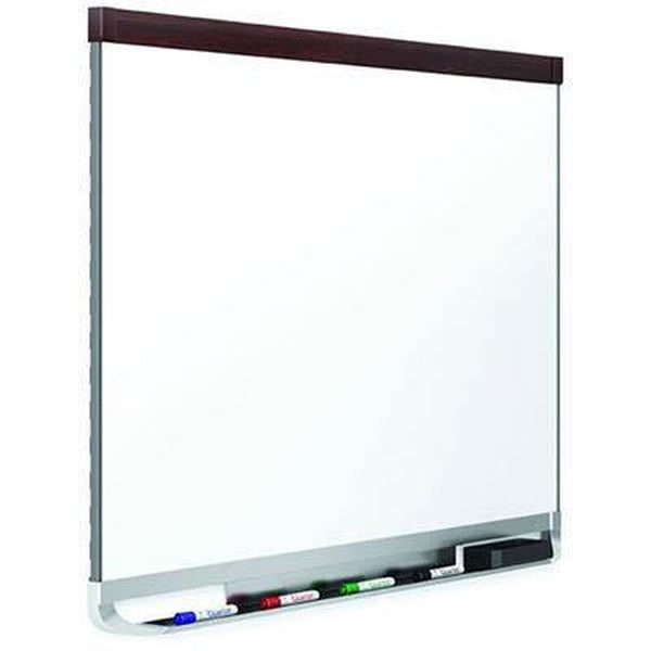 Quartet Prestige Whiteboard Porcelain Mahogany Frame 1210 X 1810Mm QTTE557M - SuperOffice