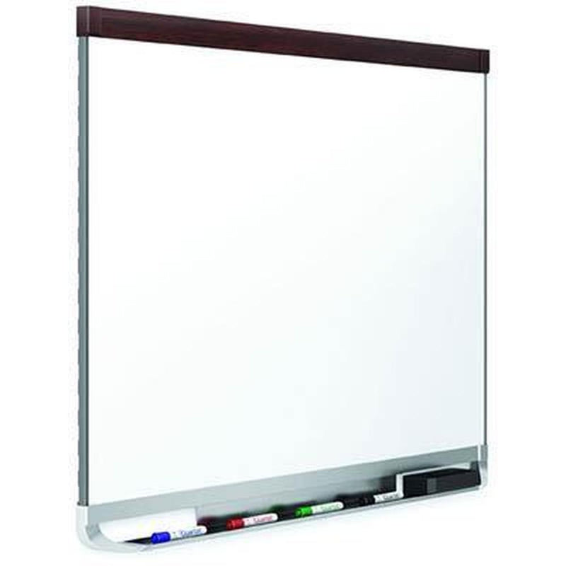 Quartet Prestige Whiteboard Porcelain Mahogany Frame 635 X 895Mm QTTE553M - SuperOffice