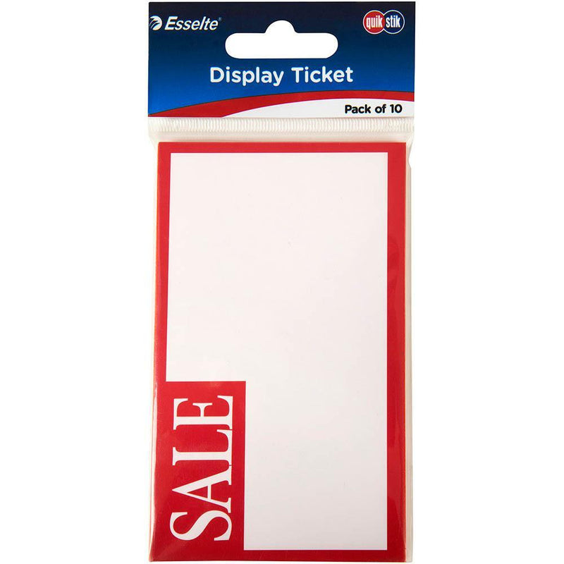 Quikstik Display Tickets Sale Landscape Pack 10 49991 - SuperOffice